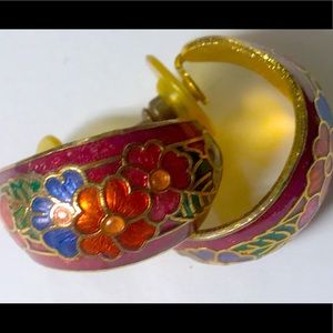 Beautiful, vintage cloisonné earrings